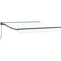 vidaXL Armature d'auvent blanche 350 x 250 cm en polyester avec revêtement PU