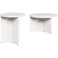 vidaXL Table Basse 2 Pcs Blanc 49 X 49 X 28 Cm Bois de pin massif Lumarko !