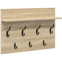 vidaXL Porte-manteau mural avec étagère Chêne sonoma 60 x 40 x 12 cm