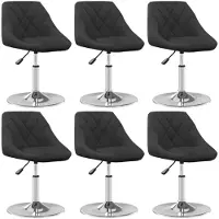vidaXL Chaise de salle à manger 6 pcs. Pivotant Noir Velours