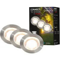 Briloner CONNECT TO SHINE Kit d'extension Kebony avec lot de 3 spots encastrables LED, IP67