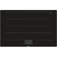 Bosch Table de cuisson à induction Serie 8 PXY801KW1E - 4 plaques de cuisson - Niche - largeur : 78 cm - profondeur : 50 cm - lueur rouge - noir
