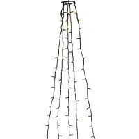 Konstsmide - Manteau d'arbre à LED avec anneau, pour arbre de Noël, 5 fils de 40 diodes, prémonté, 200 diodes ambre, transfo interne 24V, câble vert foncé ; 6361-820