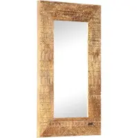 vidaXL Miroir sculpté à la main 80x50x2,5 cm bois de manguier solide