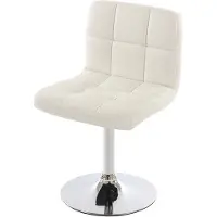 Mendler Chaise De Salle À Manger Kavala, Chaise De Cuisine, Pivotante Simili Cuir Blanc Base Chromée