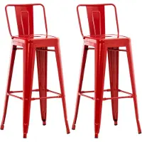 Décoshop26 Lot de 2 tabourets de bar design industriel en métal avec repose-pied couleur rouge 10_0001084
