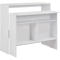 Helloshop26 Table haute mange debout bar bistrot avec 2 dessus de table blanc 130 cm 0902036