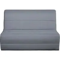 Dunlopillo BZ Banc transformable - 2 places - Tissu gris - L 140 x H 94 x P 55 cm - PEARL
