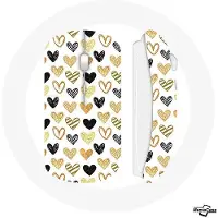 CAPACHEAP Souris Sans Fil Fond de texture abstraite coeurs noir jaune et gris