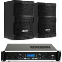 Power Dynamics PDY210 Passieve speakerset met versterker - Ideaal voor horeca - 10 (Passif), Haut-parleur PA, Noir