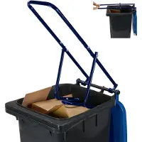 Relaxdays Compacteur de déchets pour poubelle, compacteur de déchets ménagers, déchets résiduels, plastique, compacteur manuel, acier, bleu
