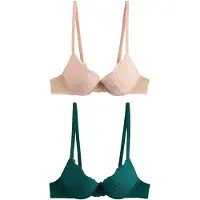 Next Soutien-gorge nude / vert foncé