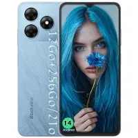 Blackview WAVE 8 Téléphone Portable 6.56" 12Go+256Go/2 To 13MP+8MP 5000mAh Smartphone 4G Android 14 Dual SIM - Bleu