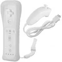 Infoboutik Xcsource 2en1 Nunchuck Et Télécommande Avec Dragonne, Housse En Silicone Pour Nintendo Wii Et Wii U, Blanc Ac649