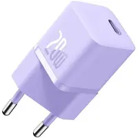 Baseus Chargeur Réseau Gan5 Mini Chargeur Rapide, Usb-C, 20 W, Violet