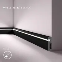 NMC IL11 BLACK WALLSTYL Plinthe Moulure décorative Moulure en stuc Éclairage indirect 2 m