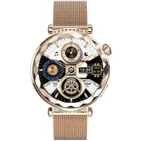 Avizar , Crystal Smartwatch avec cadran en strass & tracker santé, or