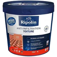RIPOLIN Revêtement d'étanchéité toiture, Anti-infiltration terre cuite 4 L