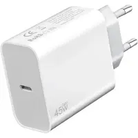 E.F.Connection Chargeur Rapide Adaptateur USB-C 45W pour Samsung Galaxy A17 A07 A16 A36 A56 S25 - Blanc - EFConnection
