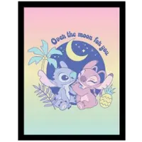 Lilo & Stitch - Stitch Over The Moon - Impression Encadr?E 30x40cm