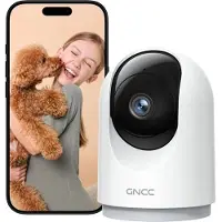GNCC 2K 3MP WiFi Surveillance Camera 360 Smart Camera Smartphone for BabyPets AI Detection Two-Way Audio Alerts APP Alerts 2.4GHz