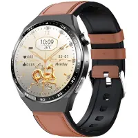 INF Montre connectée avec ECG, analyse de la composition corporelle, analyse de la composition sanguine (acide urique, lipides sanguins) Bracelet en cuir noir et marron
