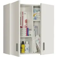 Dmora Armoire Suspendue Blanche Rangement Mural Compact Et Polyvalent - Forés/arkit