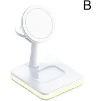 Generique Chargeur Sans Fil 3 En 1 Avec Veilleuse Pour Apple Watch, Support De Chargeur Magnétique, Station De Charge À Induction Sans Fil