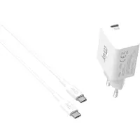 Jaym , chargeur secteur GaN 30W avec USB-C et câble USB-C 2m rapide et compact, blanc