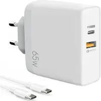 E.F.Connection Chargeur USB-C 65W 2-en-1 PD 33W+QC 3.0 avec Câble USB-C pour iPhone 16 Pro Max / iPhone 16 Plus / iPhone 16 Pro / iPhone 15 -