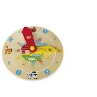 Eurowebbiz Horloge éducative avec animaux et grandes aiguilles montessori