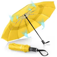 Generique Herreicher Parapluie Pliant Résistant au Vent - Nouveau Automatique Parapluie Solide aux Tempêtes Portable Compact Double Toit Coupe-Vent Ventilé De Voyage Pour Homme et Femme 10 Sections 102cm