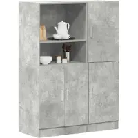 vidaXL Ensemble d'armoires de cuisine 2 pcs gris béton bois ingénierie
