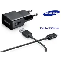 Samsung Chargeur noir 2A et câble 1,5M Micro-USB pour Galaxy S7 Edge