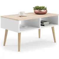 Kobi Meble s. c. Table basse robuste SANDI, Table de salon moderne avec espace de rangement, Idéale pour le salon et le lounge