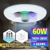 Generique Ventilateur de plafond électrique intelligent à intensité réglable, luminaire décoratif de plafond, idéal pour une chambre à coucher, 60W, 56CM, 165/265V