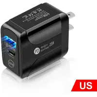Generique Chargeur Usb Pd20w Qc3.0 Pour Téléphone Portable, Charge Rapide, Compatible Avec Iphone 11/12, Xiaomi Samsung Glaxy S20/S10