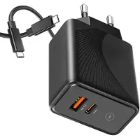 E.F.Connection Chargeur Secteur Rapide 30w 2-Port Avec Câble Usb-C 1m Pour Realme 9 / 9 Pro / 8 / 8 Pro / 7 - Noir -