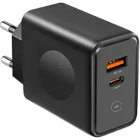 E.F.Connection Chargeur Rapide 30w 2-Port - Pd20w + Qc 3.0 Pour Iphone 15 Pro Max, Iphone 15 Pro, Iphone 15 Plus, Iphone 15 - Noir -