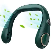 Generique Ventilateur de cou Portable, nouveau ventilateur de cou sans lame, Rechargeable par USB, mains libres, avec affichage numérique