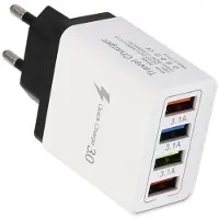 Generique Chargeur Usb À 4 Ports Colorés De Voyage, Tête De Charge À Induction, Charge Rapide Pour Téléphone Portable, Adaptateur De Téléphone