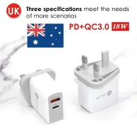 Generique Chargeur Portable Rapide 18w Type C Qc3.0 Pour Téléphone Portable, Compatible Avec Les Spécifications Européennes, Américaines Et Britanniques