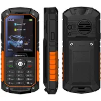 YONIS Portable Antichoc Double SIM 2.4 Pouces Téléphone Incassable IP68 FM Orange + SD 4Go