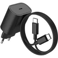 E.F.Connection Chargeur Rapide + Câble Usb-C Vers Usb-C Pour Redmi Note 11 Pro, Note 11s, Xiaomi 12, 12 Pro, 11, 11i, 11t Pro - Noir -