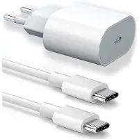 E.F.Connection Chargeur Rapide USB-C 25W + Câble USB-C vers USB-C 20W 1M pour iPhone 16 Pro Max / iPhone 16 Plus / iPhone 15 Pro / iPhone 15 -