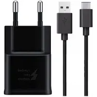 Samsung Chargeur charge rapide 15W AFC 2A noir avec câble 150cm TYPE C