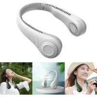 Generique Ventilateur de cou Portable sans feuilles, bandeau de cou 360 degrés, 78 sorties d'air Surround, Rechargeable par USB 4000Mah