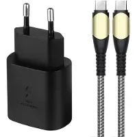 E.F.Connection Chargeur Secteur Rapide 25w + Câble Usb-C Vers Usb-C 60w Pour Xiaomi Redmi 9 9a 9c 9t 10a 10c 11a -