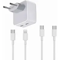 VISIODIRECT Chargeur Rapide 35w Double Usb C+Câble Usb C Vers Lighting+Câble Usb-C Vers Usb-C Pour Vivo X80 Pro 5g/Ipad Air 2022 10.9