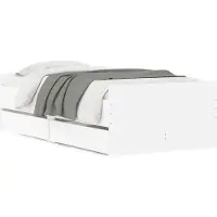 vidaXL Cadre de lit avec tiroirs blanc 90x190 cm